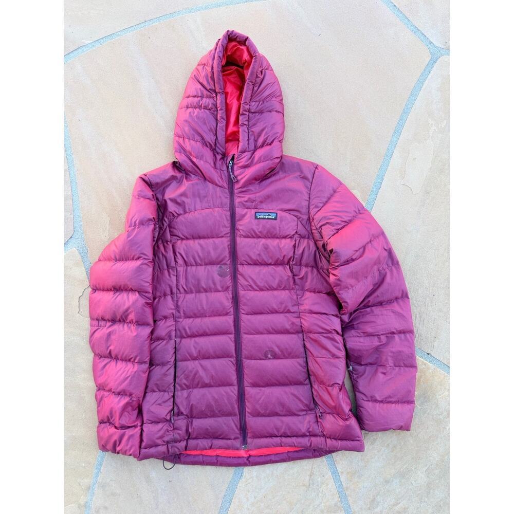 Patagonia Sty84907Fa18 Jacket Women Small Padded Quilted Logo Hooded Red